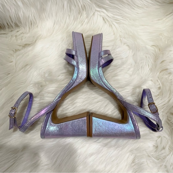 BP. Reynna Platform Heel Sandal In Purple Metallic - Picture 4 of 7